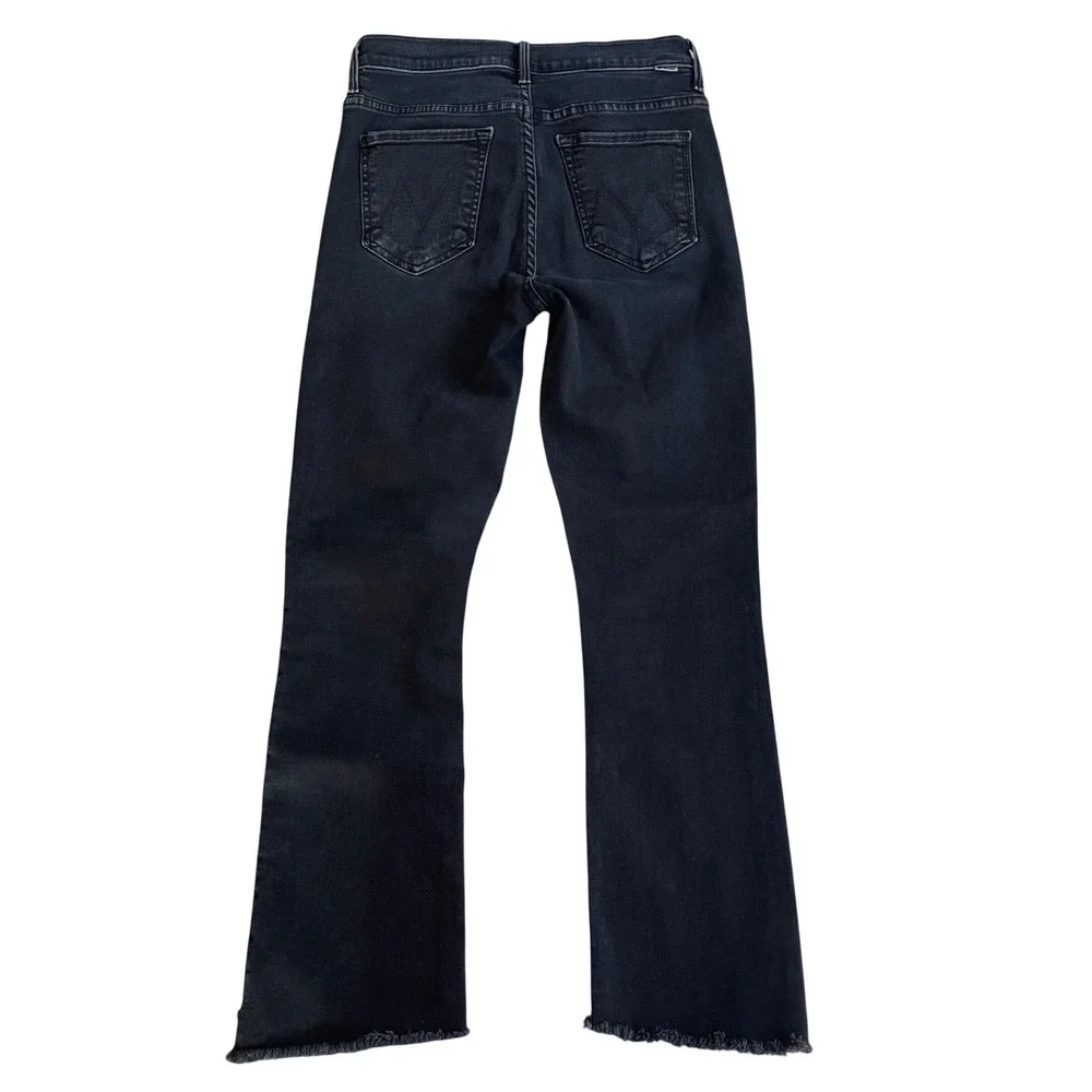 Mother Insider‎ Crop Step Fray Hem Night In Paris Jeans Women 26 Black High Rise